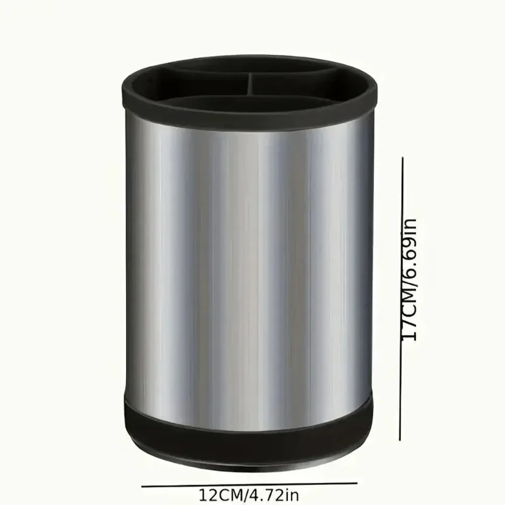 Stainless Steel Kitchen Utensil Holder 360 Rotating